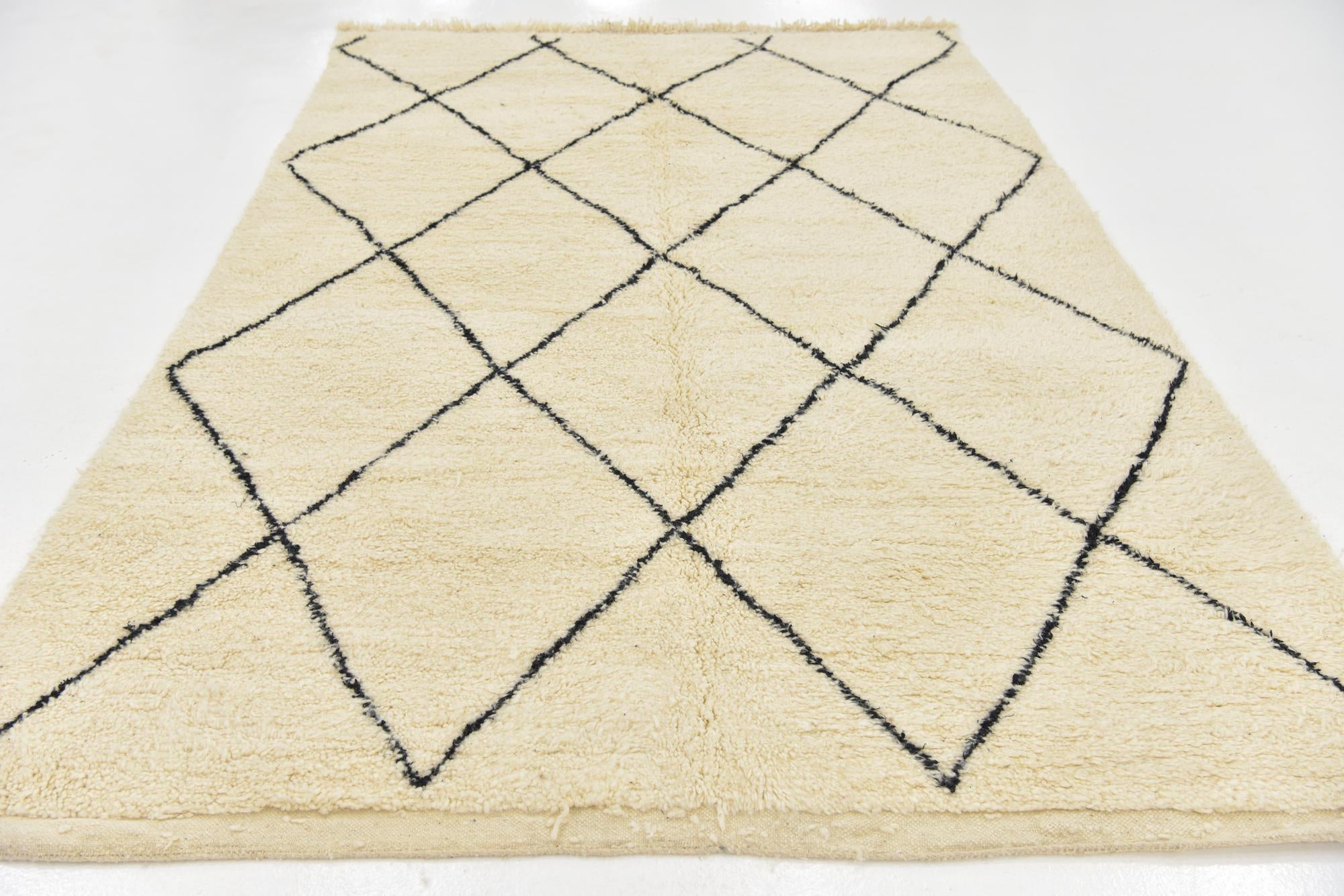 6' 4 x 9' 9 Hand Knotted Moroccan Wool Rug