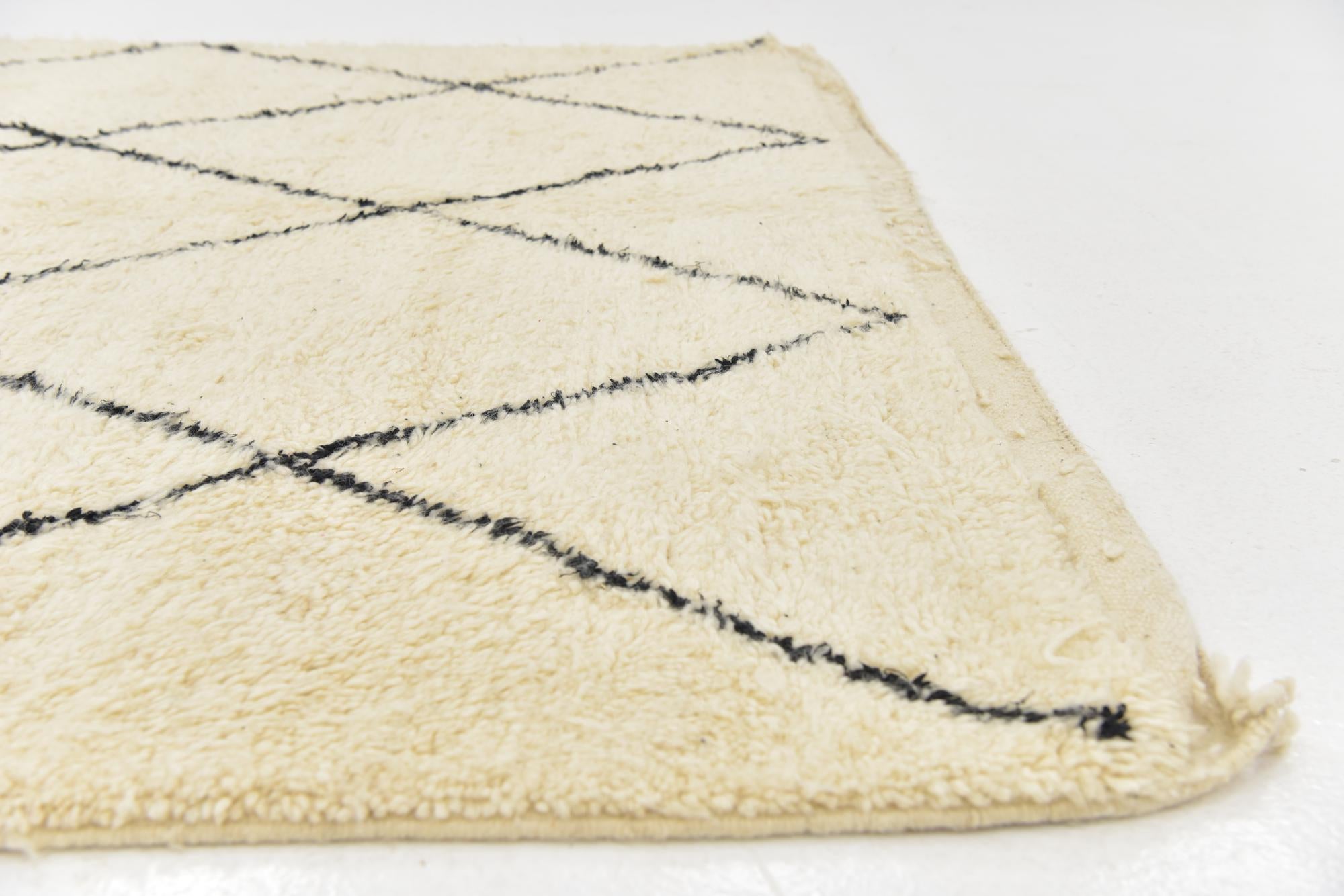 6' 4 x 9' 9 Hand Knotted Moroccan Wool Rug