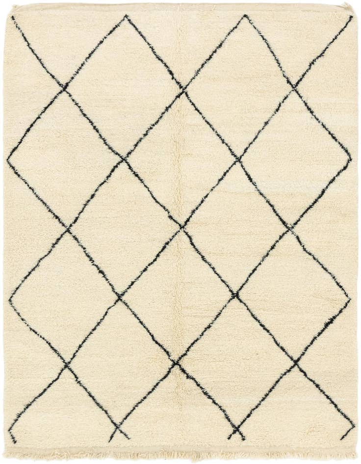 Detail image of 6' 4 x 9' 9 Hand Knotted Moroccan Wool Rug