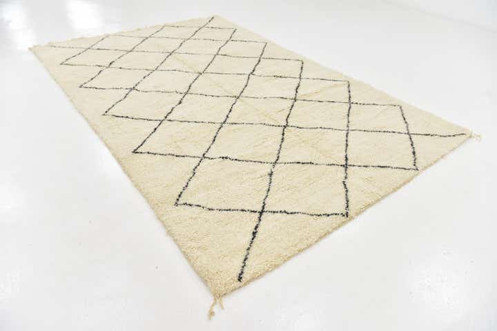 6' 6 x 10' Hand Knotted Moroccan Wool Rug