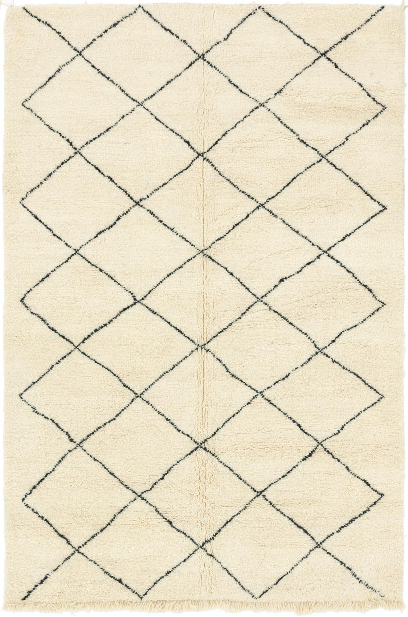 6' 6 x 10' Hand Knotted Moroccan Wool Rug