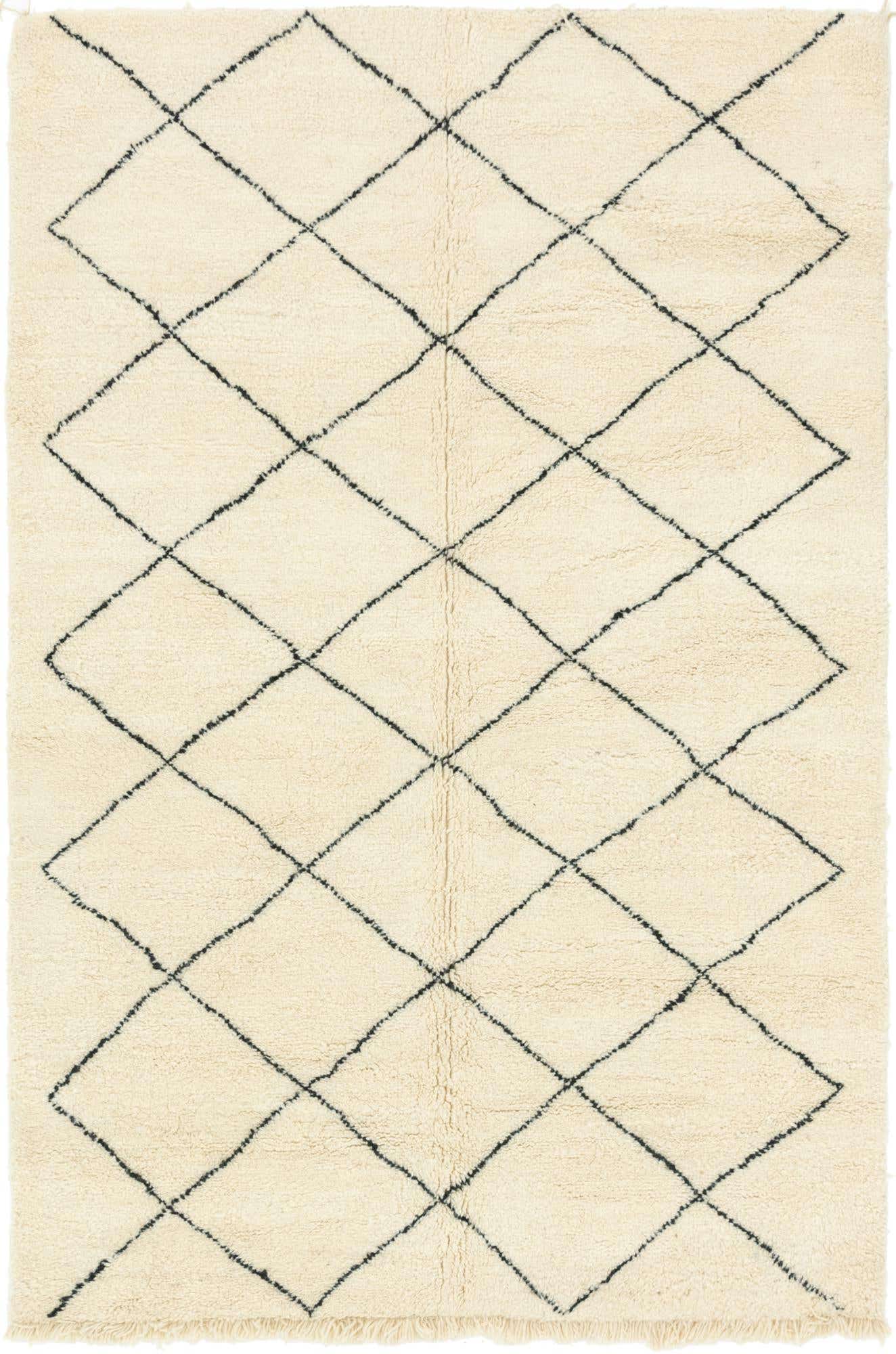 6' 6 x 10' Hand Knotted Moroccan Wool Rug