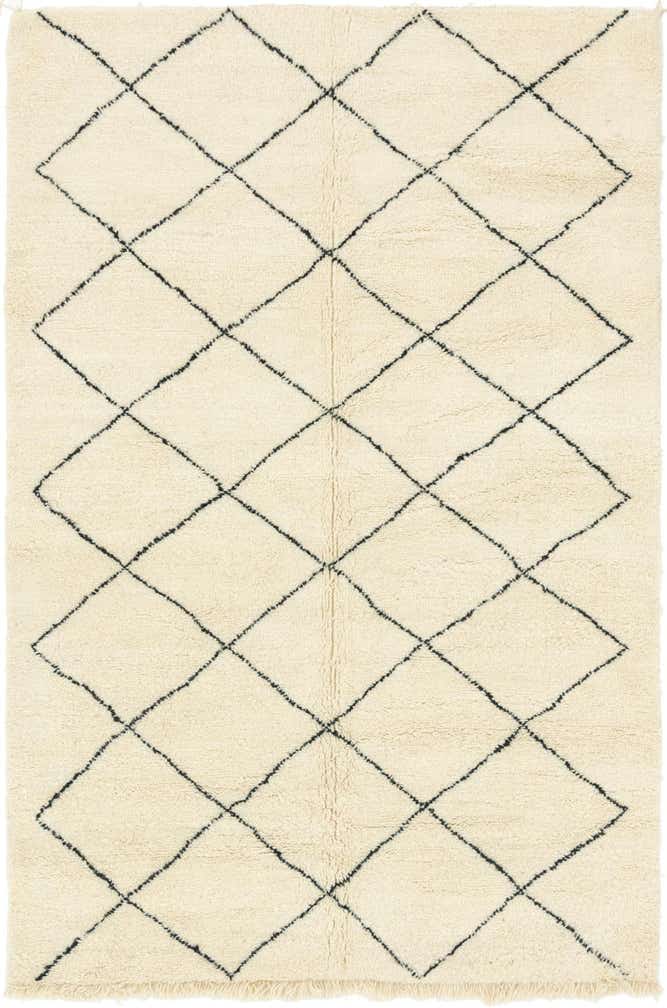 6' 6 x 10' Hand Knotted Moroccan Wool Rug