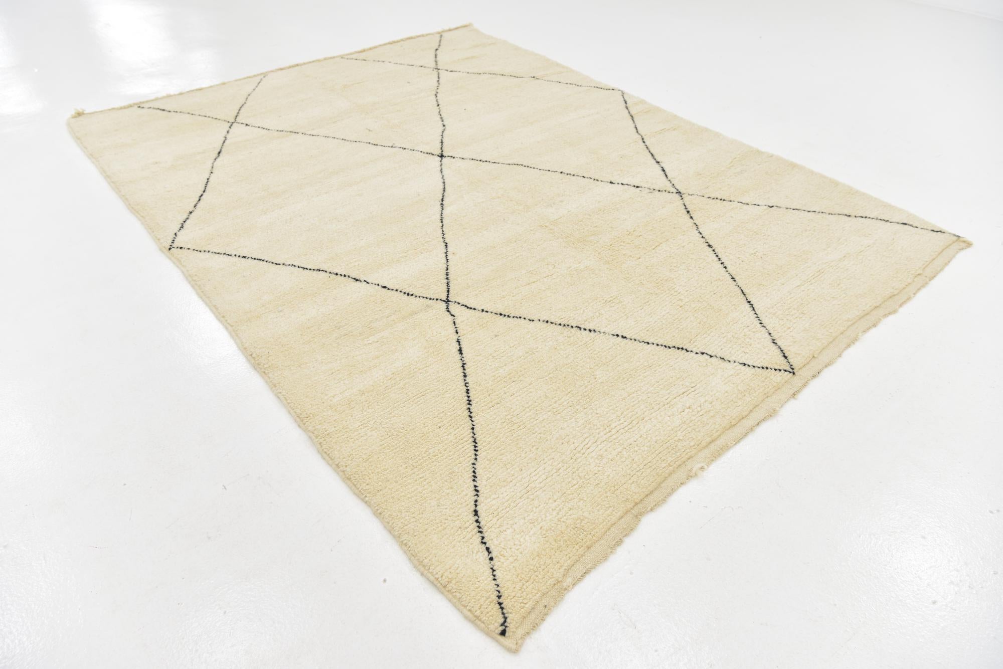 6' 10 x 9' 4 Hand Knotted Moroccan Wool Rug