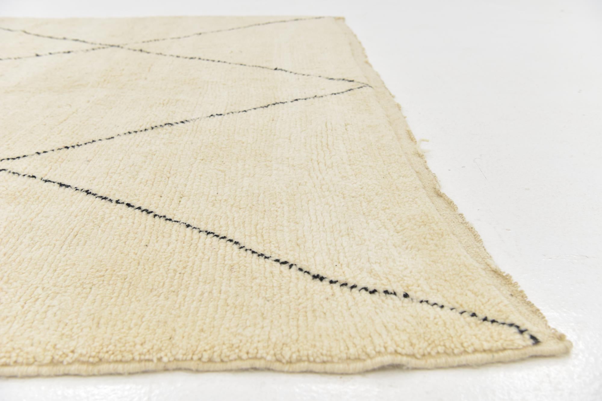 6' 10 x 9' 4 Hand Knotted Moroccan Wool Rug