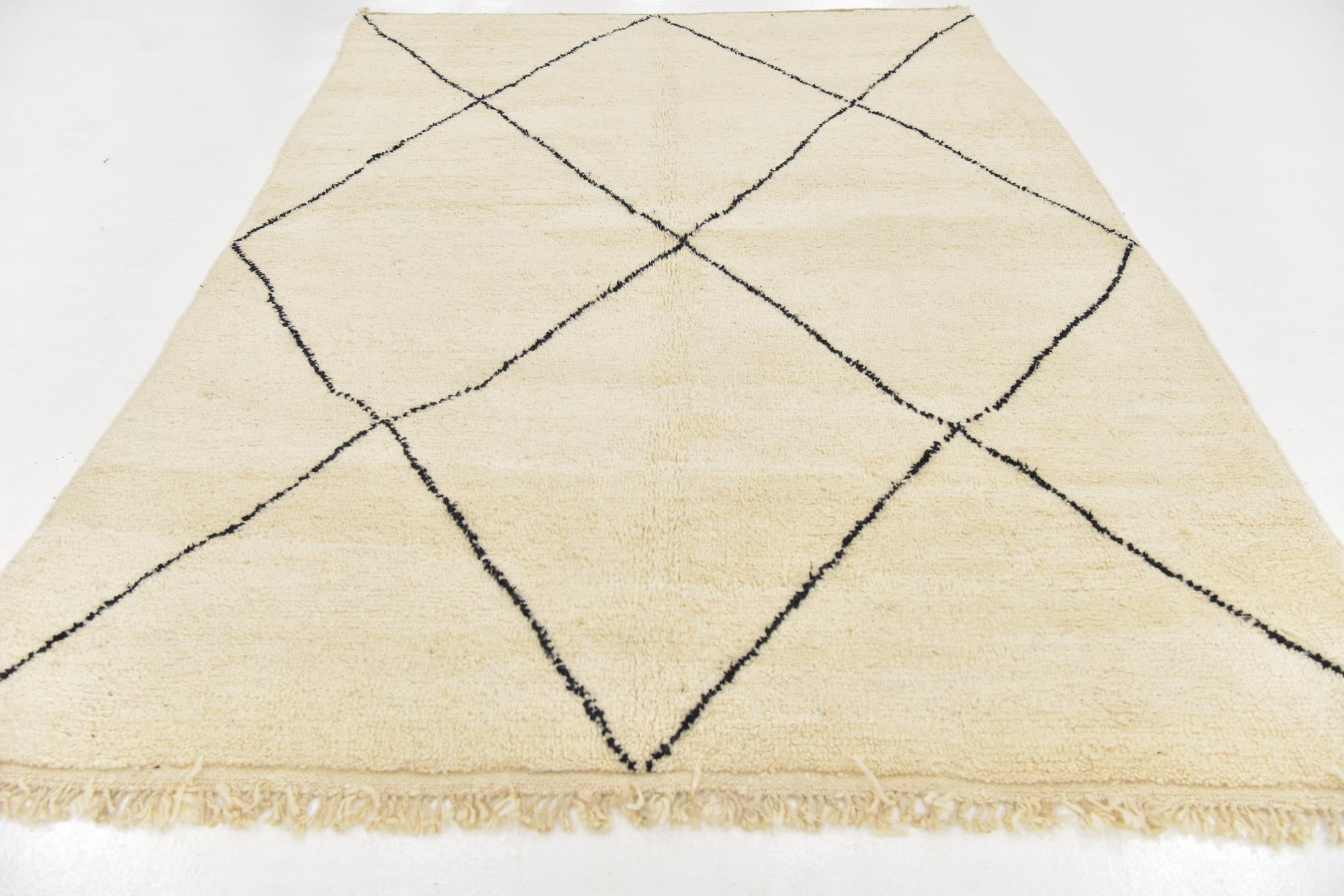 6' 8 x 9' 7 Hand Knotted Moroccan Wool Rug