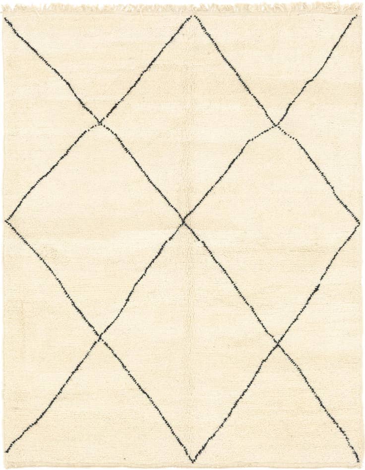 Detail image of 6' 8 x 9' 7 Hand Knotted Moroccan Wool Rug