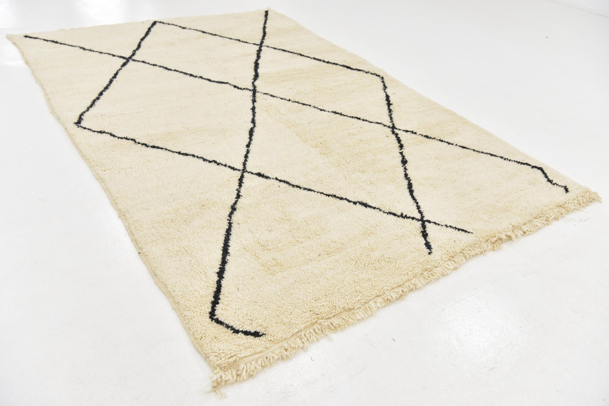 6' 2 x 9' 7 Hand Knotted Moroccan Wool Rug