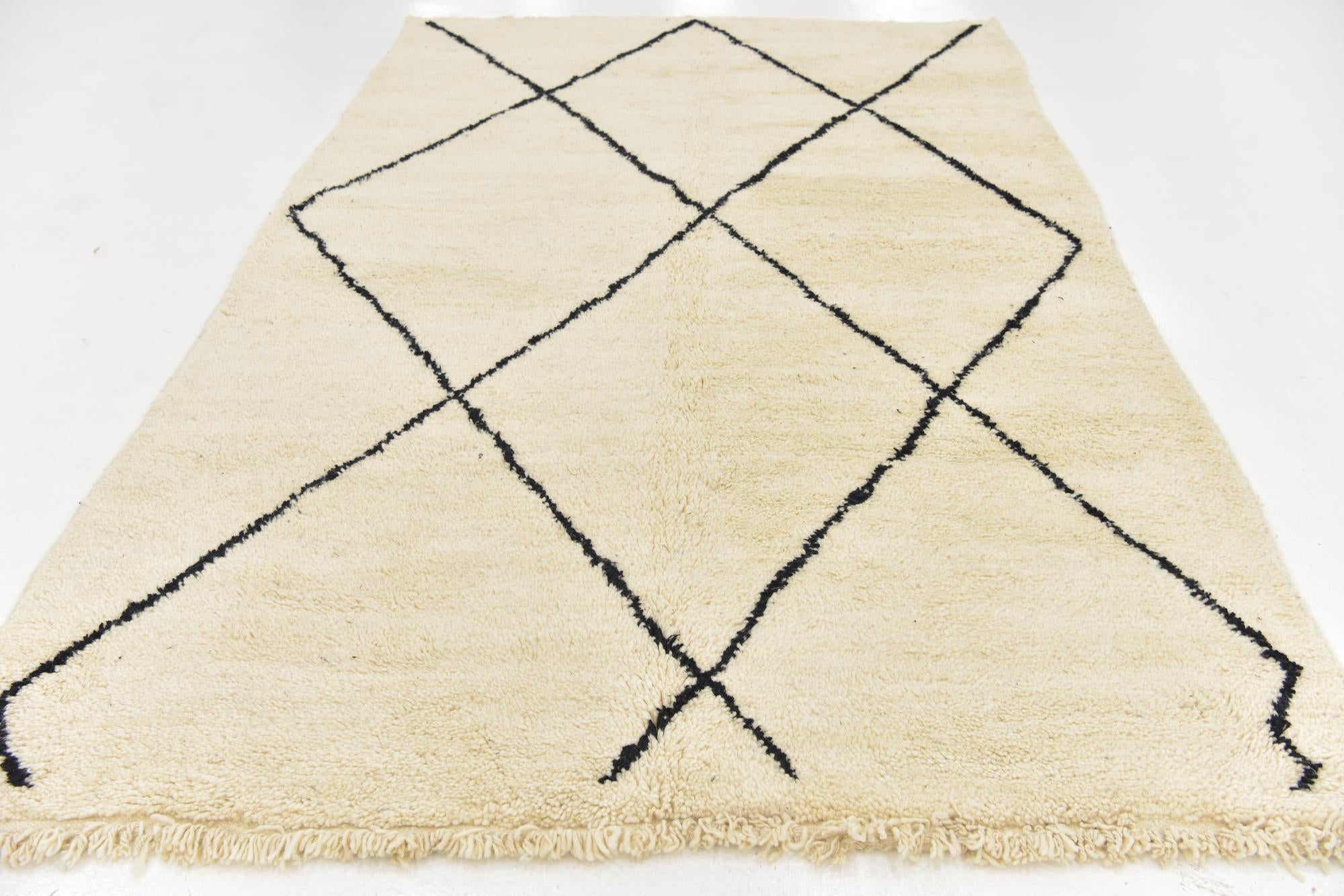 6' 2 x 9' 7 Hand Knotted Moroccan Wool Rug