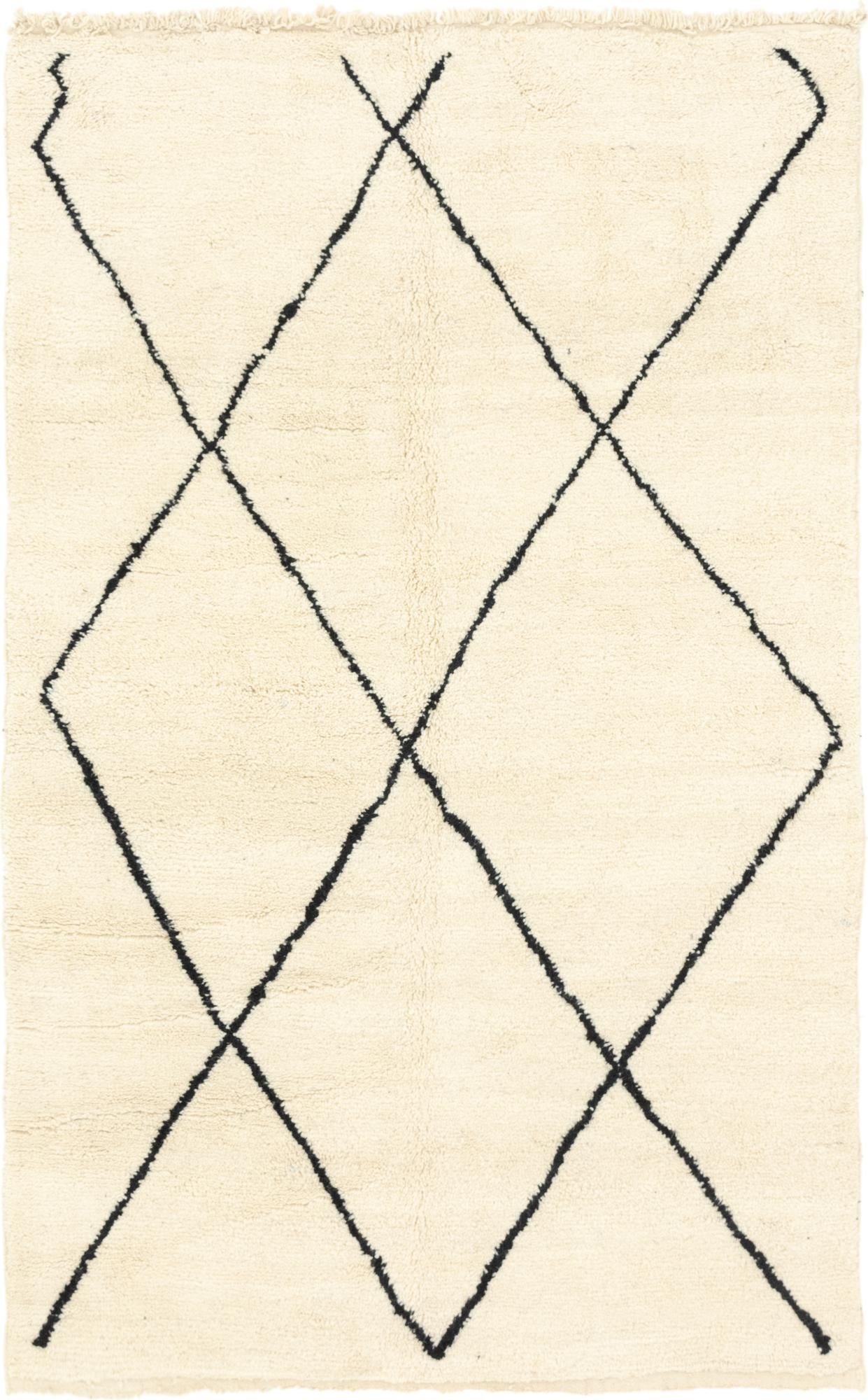 6' 2 x 9' 7 Hand Knotted Moroccan Wool Rug