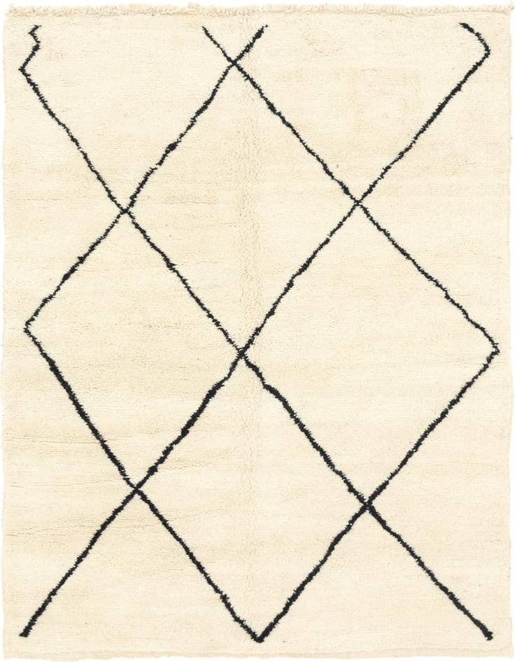 Detail image of 6' 2 x 9' 7 Hand Knotted Moroccan Wool Rug