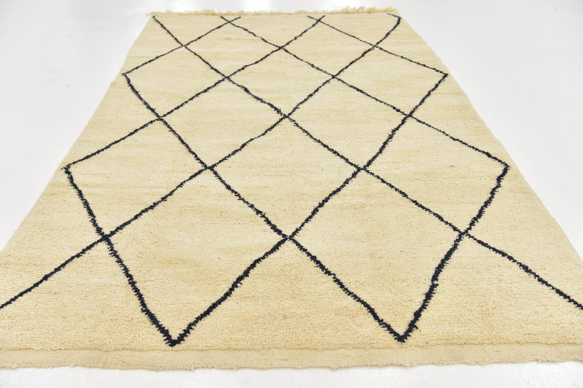 6' 4 x 10' 4 Hand Knotted Moroccan Wool Rug