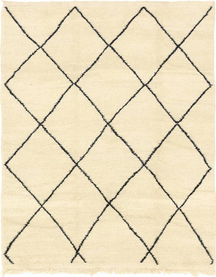 Detail image of 6' 4 x 10' 4 Hand Knotted Moroccan Wool Rug