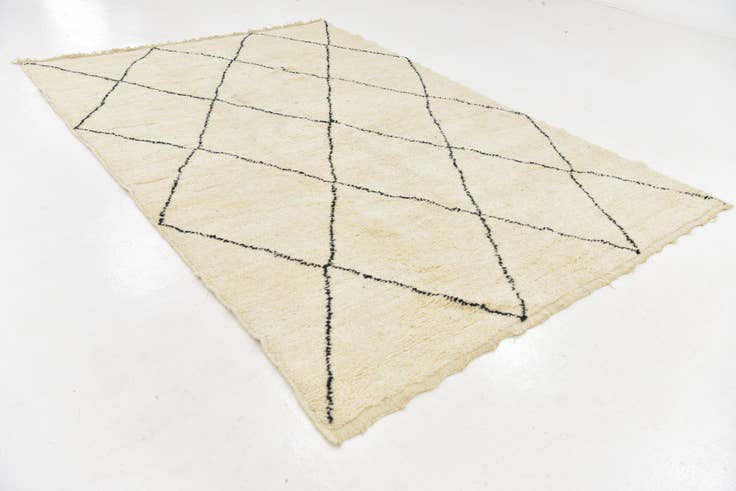 Detail image of 6' 7 x 9' 9 Hand Knotted Moroccan Wool Rug