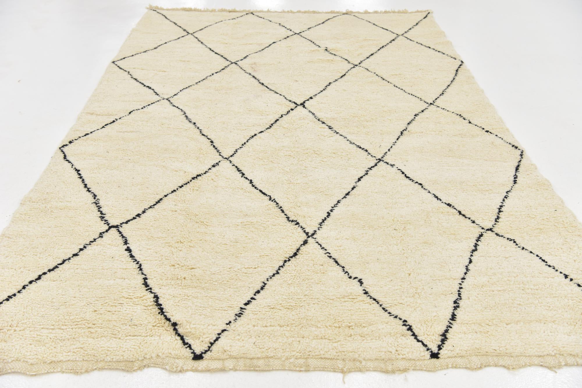 6' 7 x 9' 9 Hand Knotted Moroccan Wool Rug