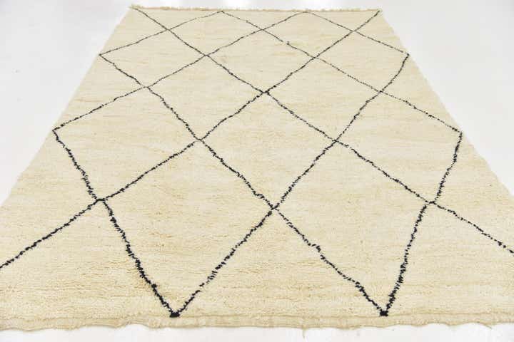 6' 7 x 9' 9 Hand Knotted Moroccan Wool Rug