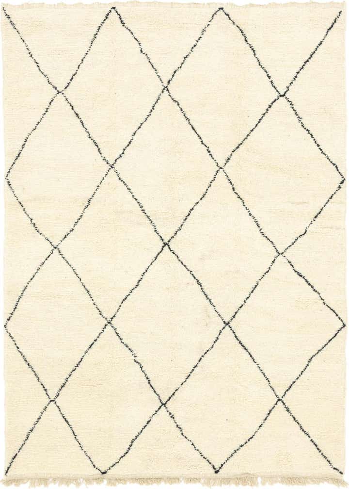 6' 7 x 9' 9 Hand Knotted Moroccan Wool Rug