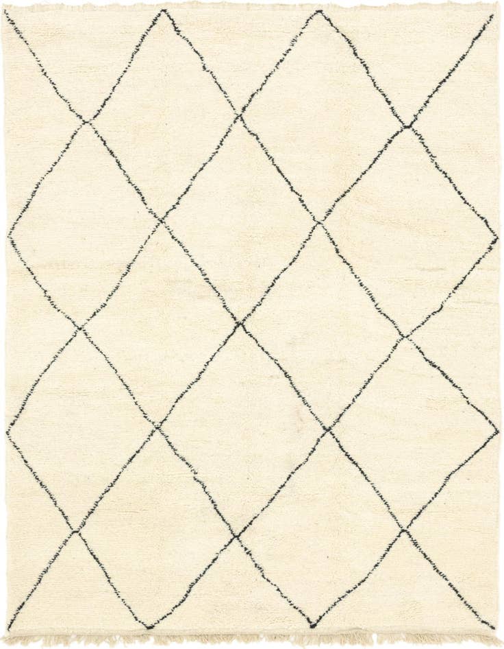 Detail image of 6' 7 x 9' 9 Hand Knotted Moroccan Wool Rug