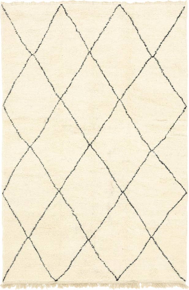Detail image of 6' 7 x 9' 9 Hand Knotted Moroccan Wool Rug