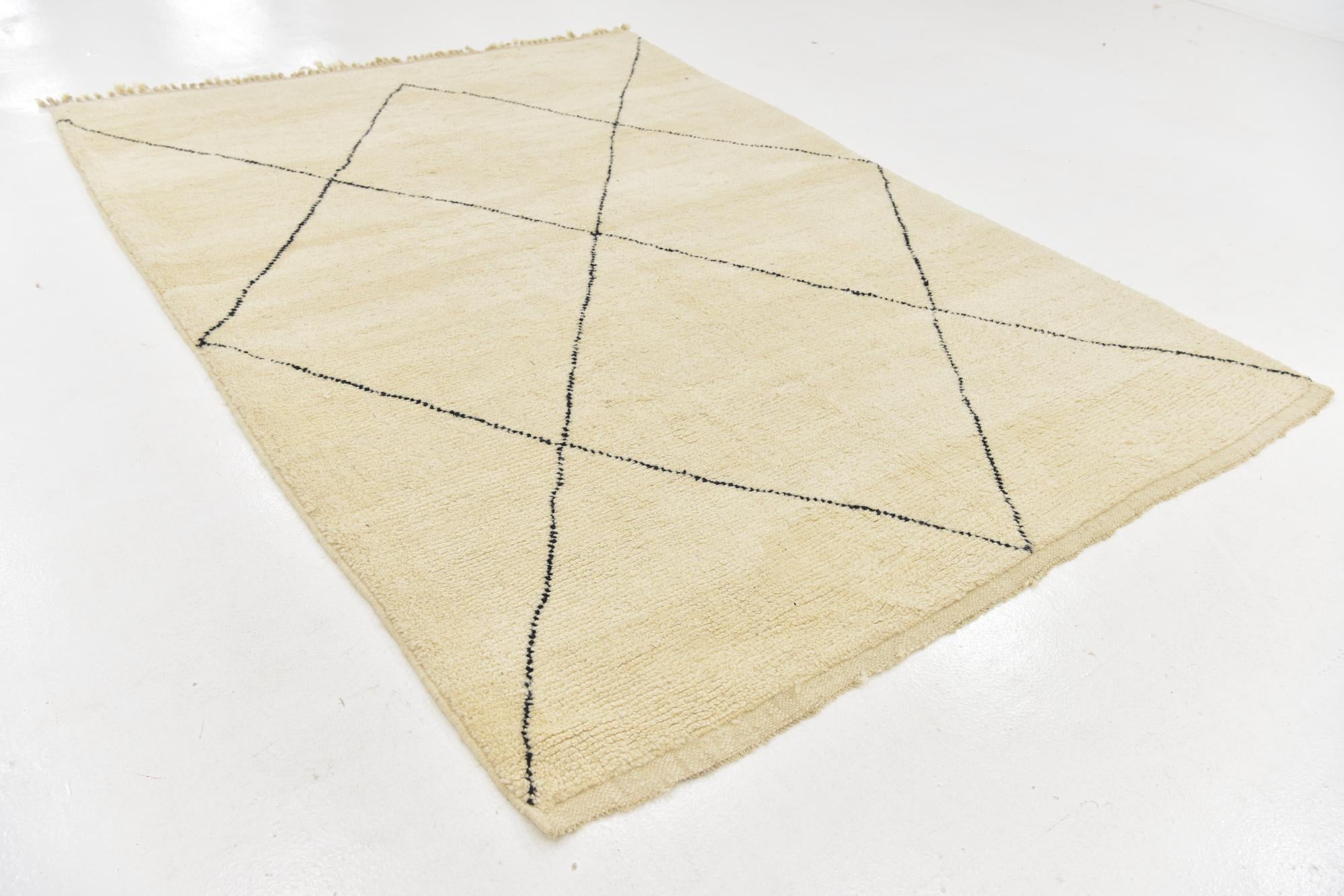 6' 7 x 9' 4 Hand Knotted Moroccan Wool Rug