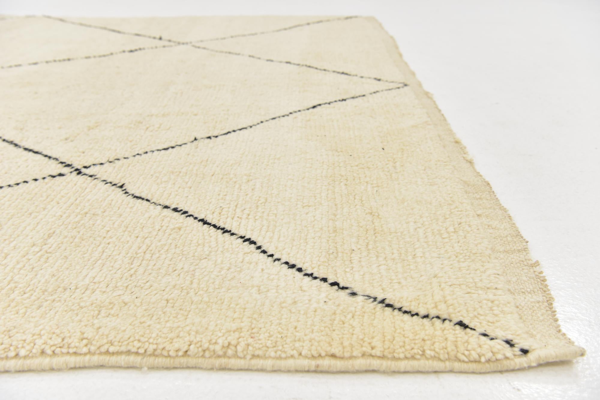 6' 7 x 9' 4 Hand Knotted Moroccan Wool Rug