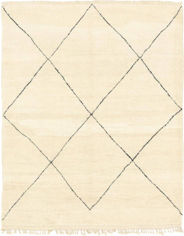 Detail image of 6' 7 x 9' 4 Hand Knotted Moroccan Wool Rug
