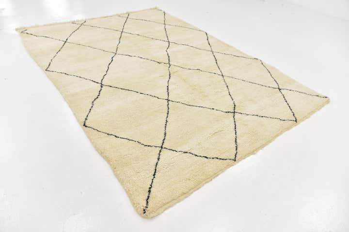 6' 8 x 9' 4 Hand Knotted Moroccan Wool Rug