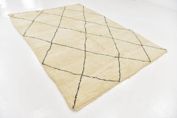 Detail image of 6' 8 x 9' 4 Hand Knotted Moroccan Wool Rug