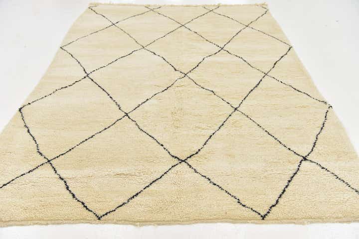 6' 8 x 9' 4 Hand Knotted Moroccan Wool Rug