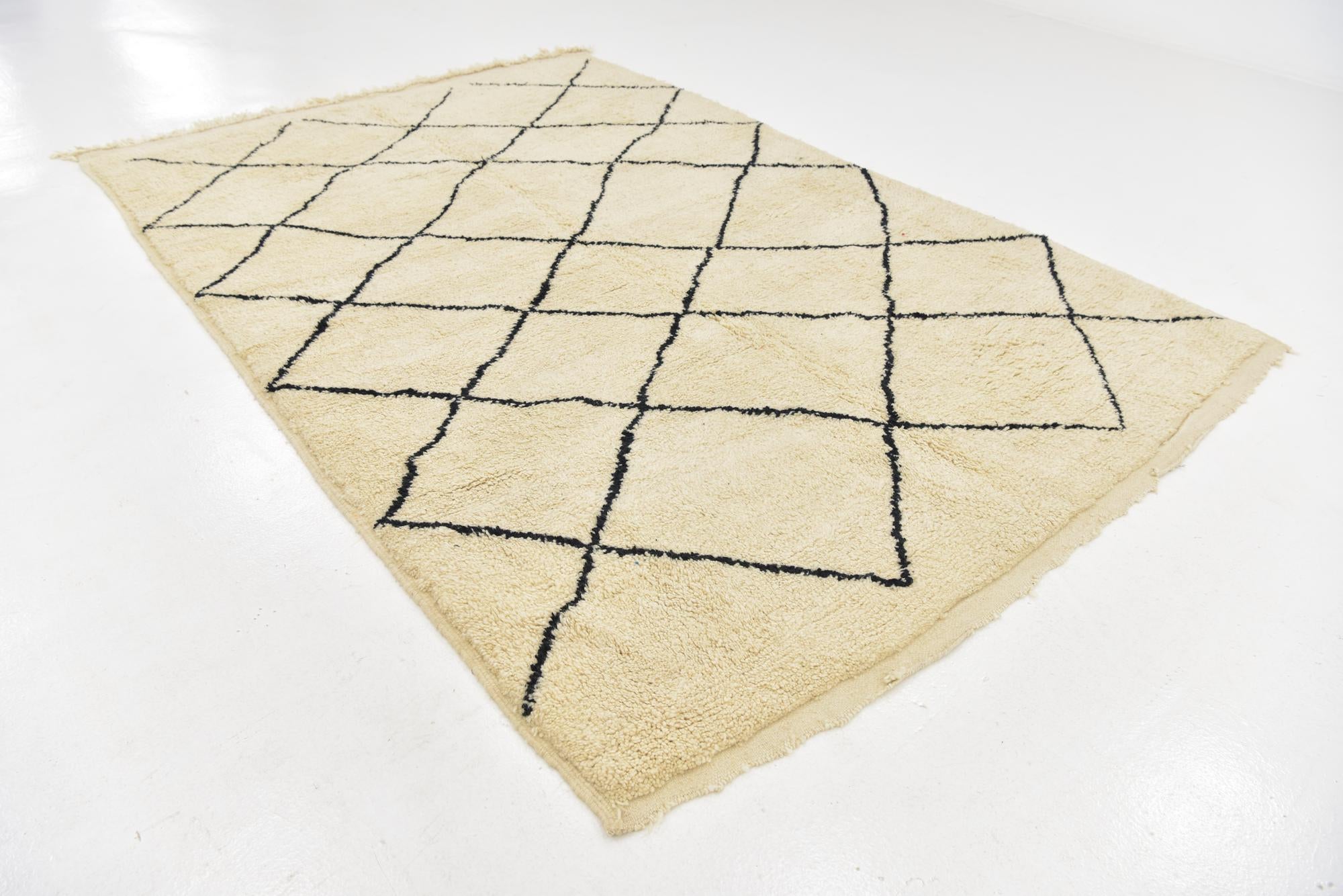 6' 9 x 10' Hand Knotted Moroccan Wool Rug
