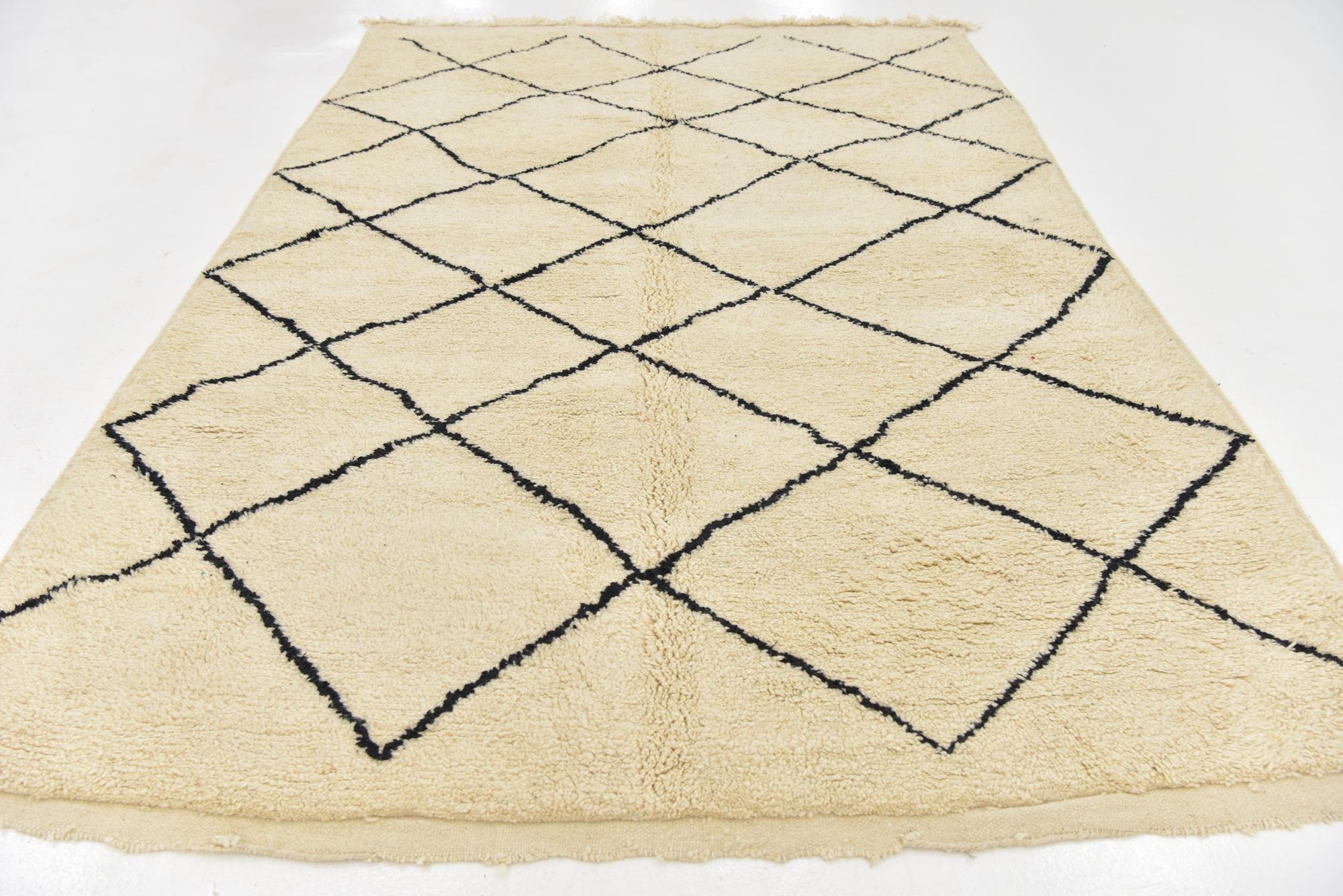 6' 9 x 10' Hand Knotted Moroccan Wool Rug
