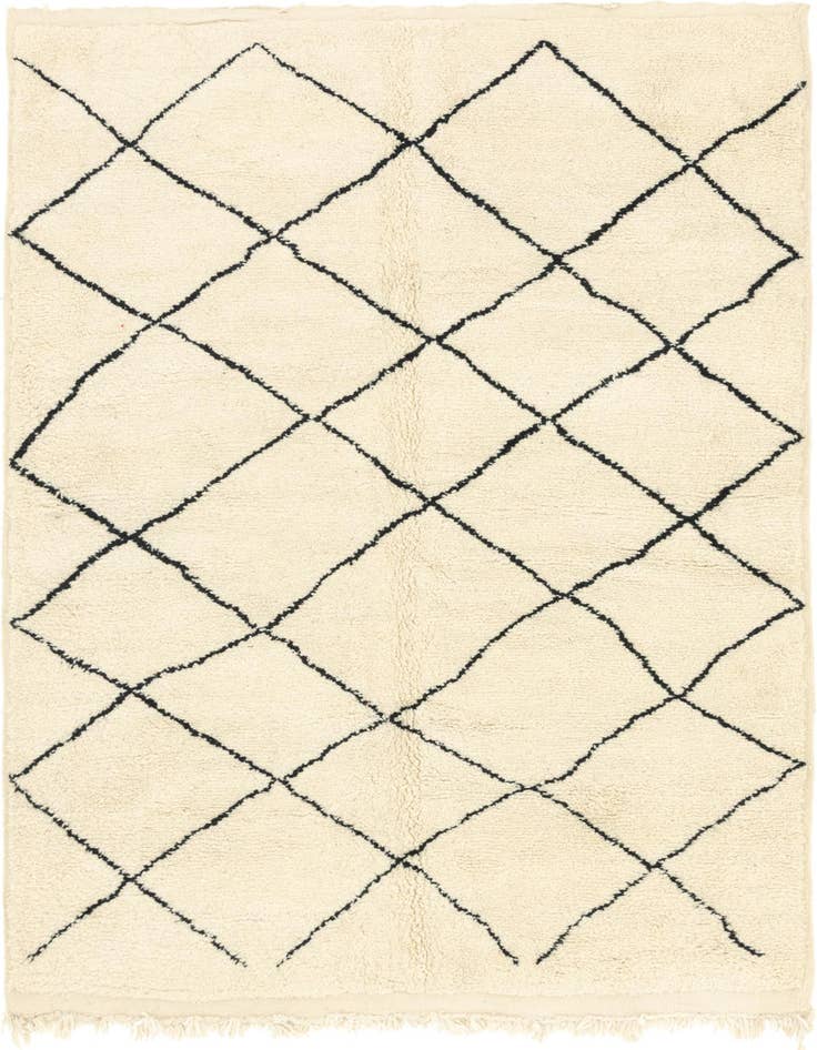 Detail image of 6' 9 x 10' Hand Knotted Moroccan Wool Rug