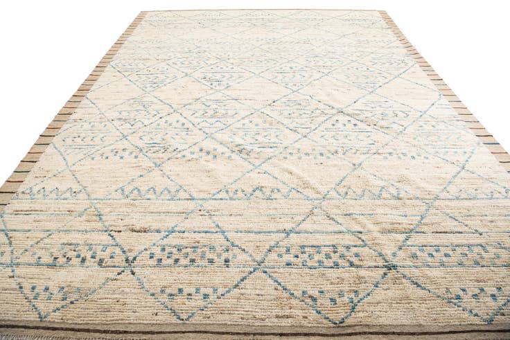 Detail image of 10' 5 x 13' 10 Hand Knotted Moroccan Wool Rug