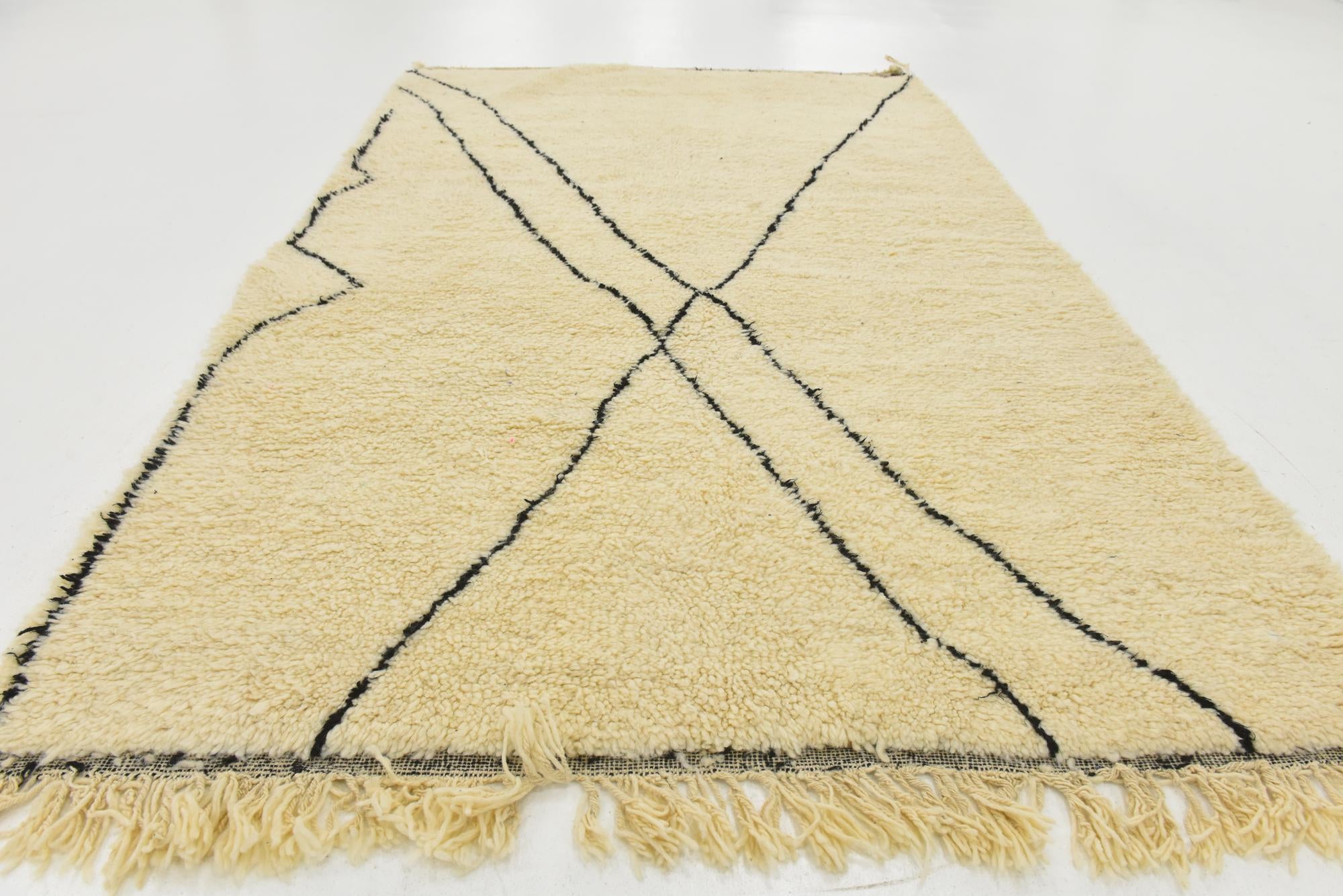 5' 4 x 8' 2 Hand Knotted Moroccan Wool Rug