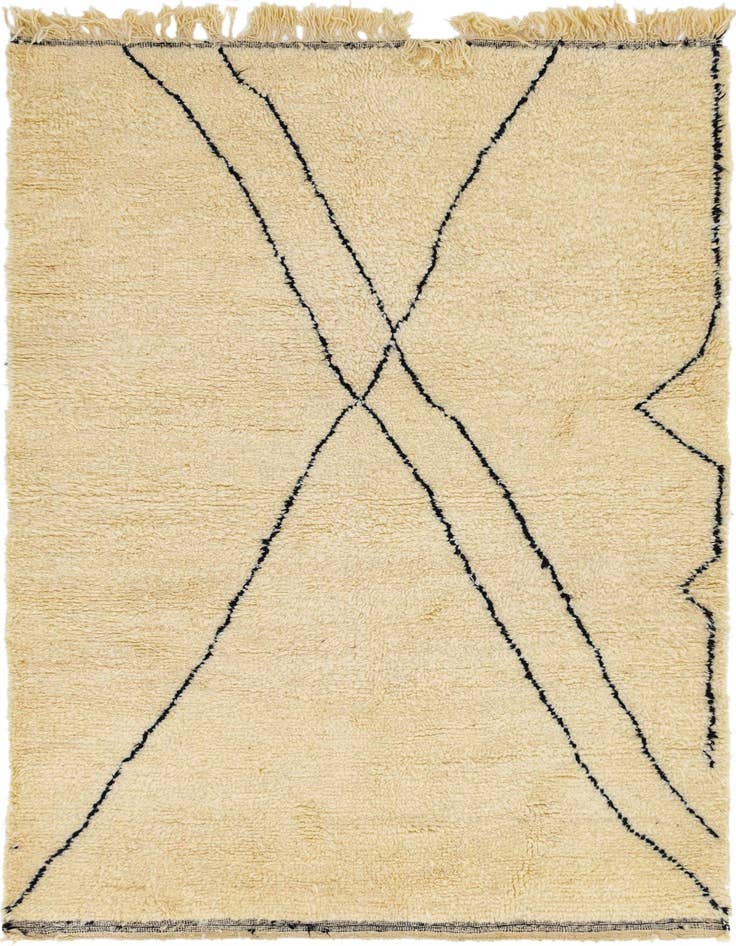 Detail image of 5' 4 x 8' 2 Hand Knotted Moroccan Wool Rug