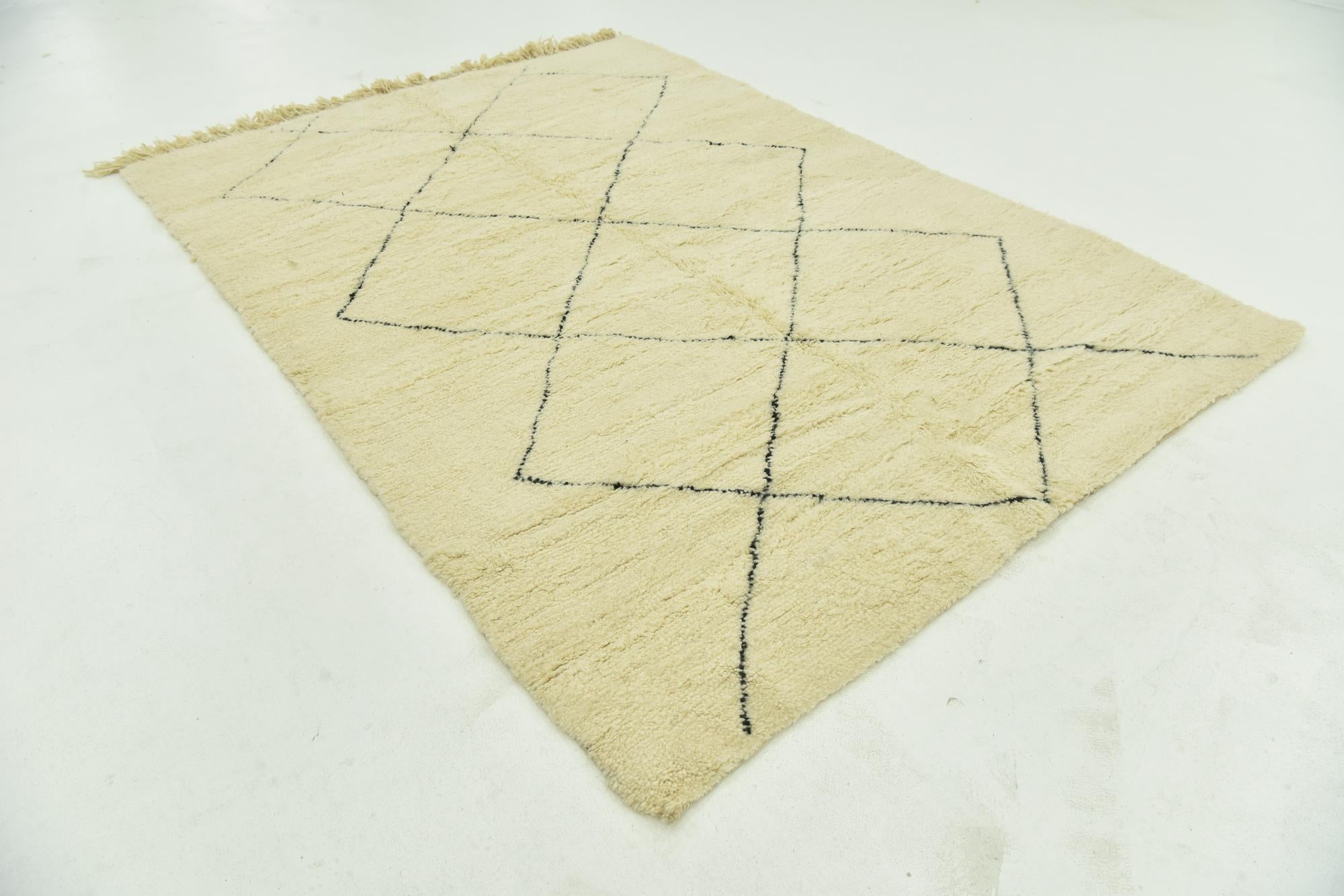 6' 7 x 9' 4 Hand Knotted Moroccan Wool Rug