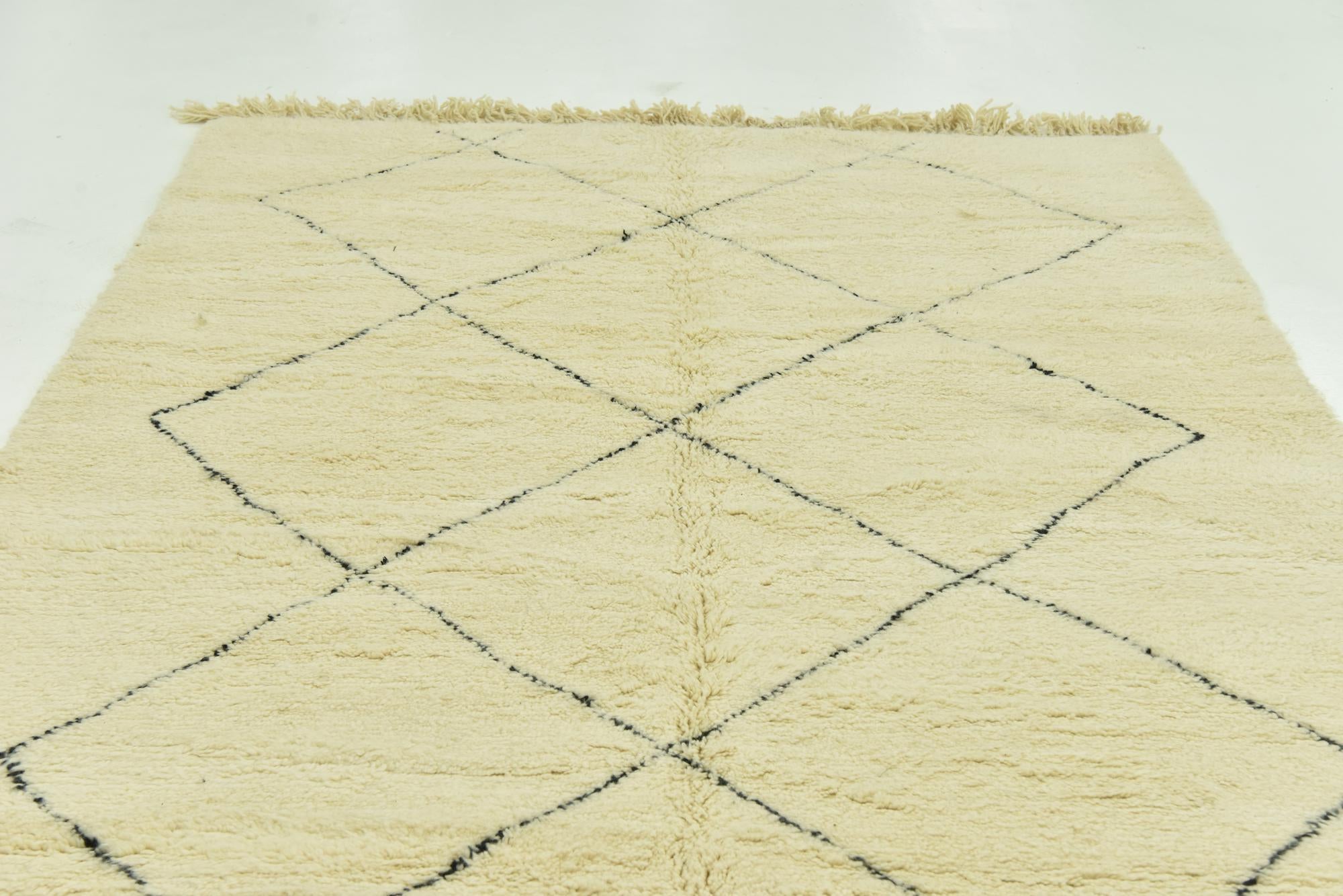 6' 7 x 9' 4 Hand Knotted Moroccan Wool Rug