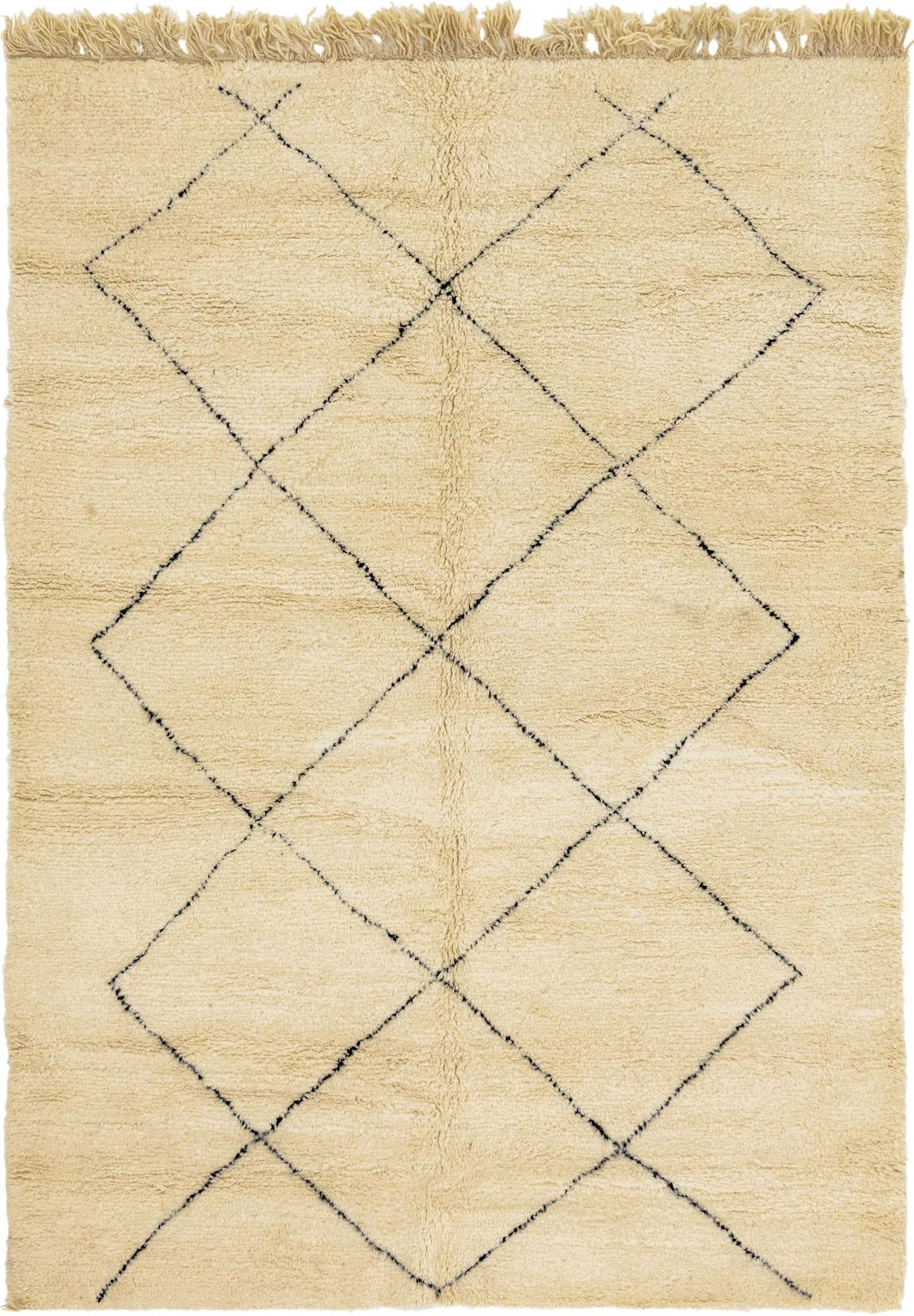 6' 7 x 9' 4 Hand Knotted Moroccan Wool Rug