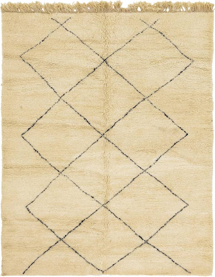 Detail image of 6' 7 x 9' 4 Hand Knotted Moroccan Wool Rug