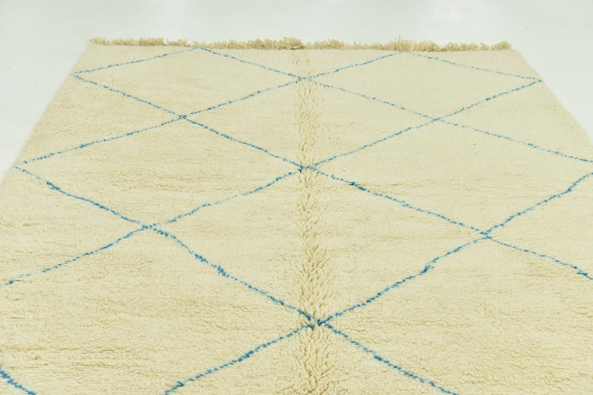 6' 10 x 10' 2 Hand Knotted Moroccan Wool Rug