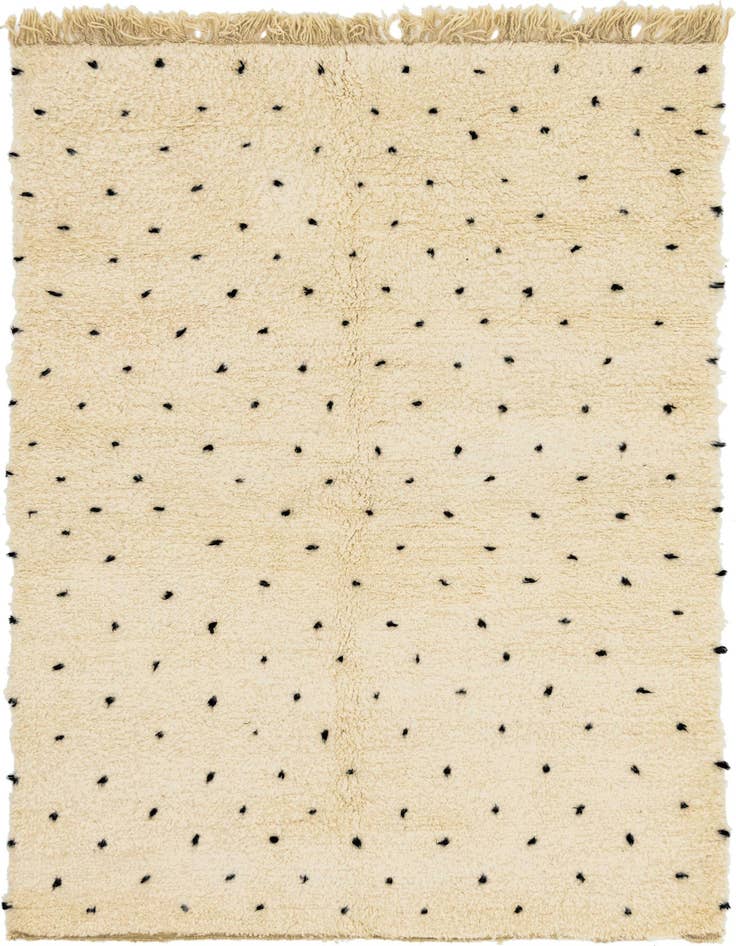 Detail image of 5' 2 x 7' 8 Hand Knotted Moroccan Wool Rug