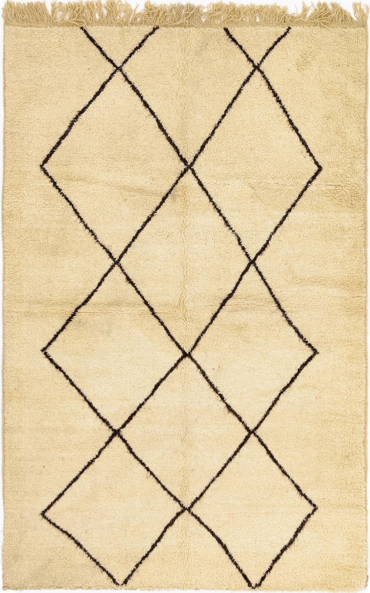 5' 3 x 8' 2 Hand Knotted Moroccan Wool Rug