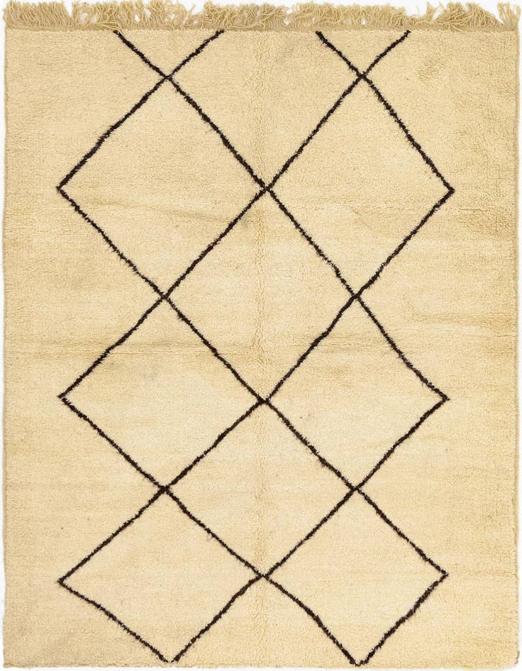 Detail image of 5' 3 x 8' 2 Hand Knotted Moroccan Wool Rug