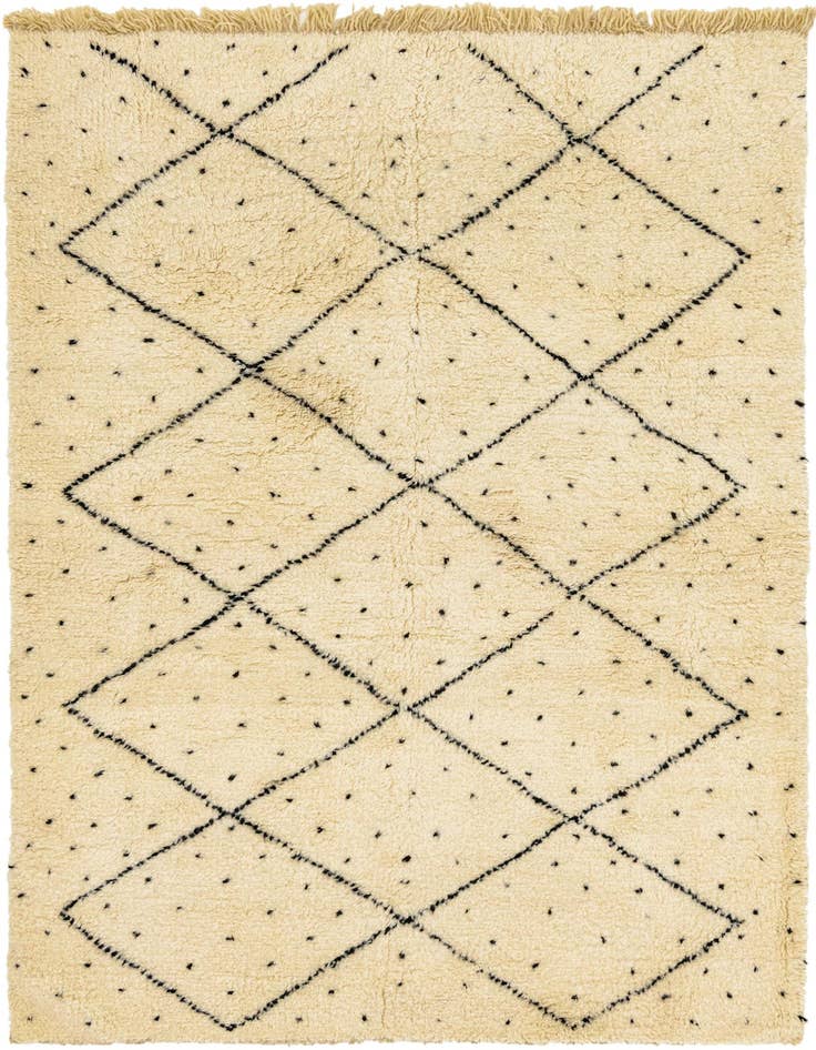 Detail image of 5' 6 x 8' 2 Hand Knotted Moroccan Wool Rug