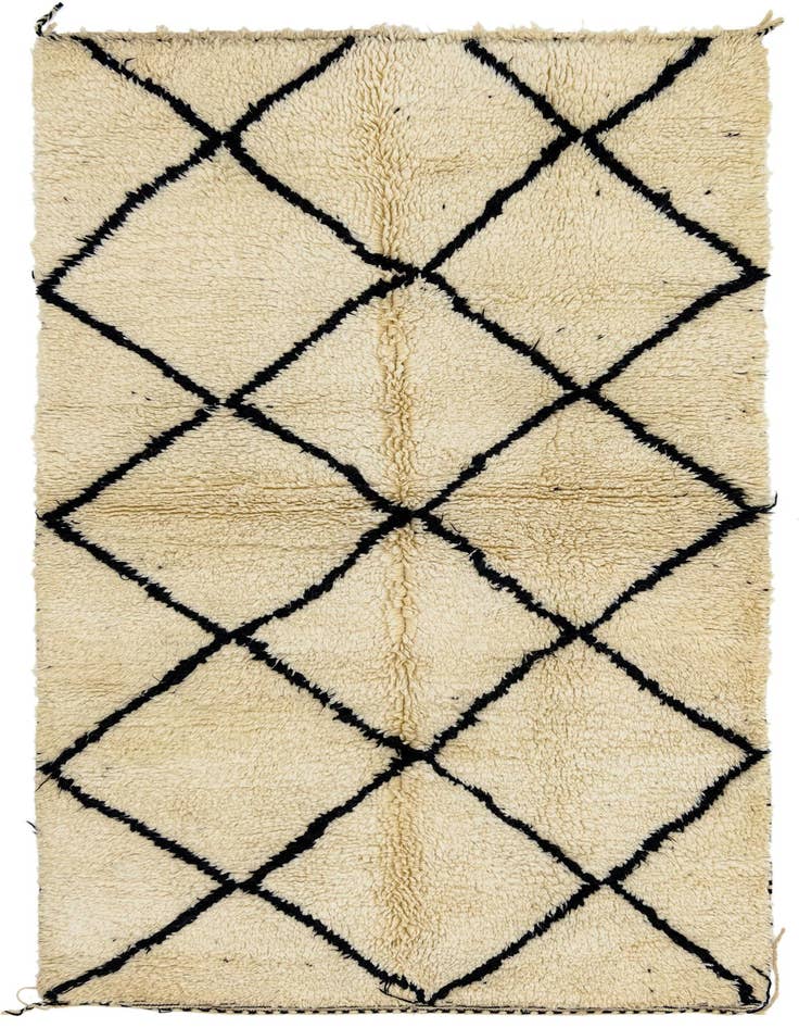 Detail image of 4' 10 x 8' 8 Hand Knotted Moroccan Wool Rug