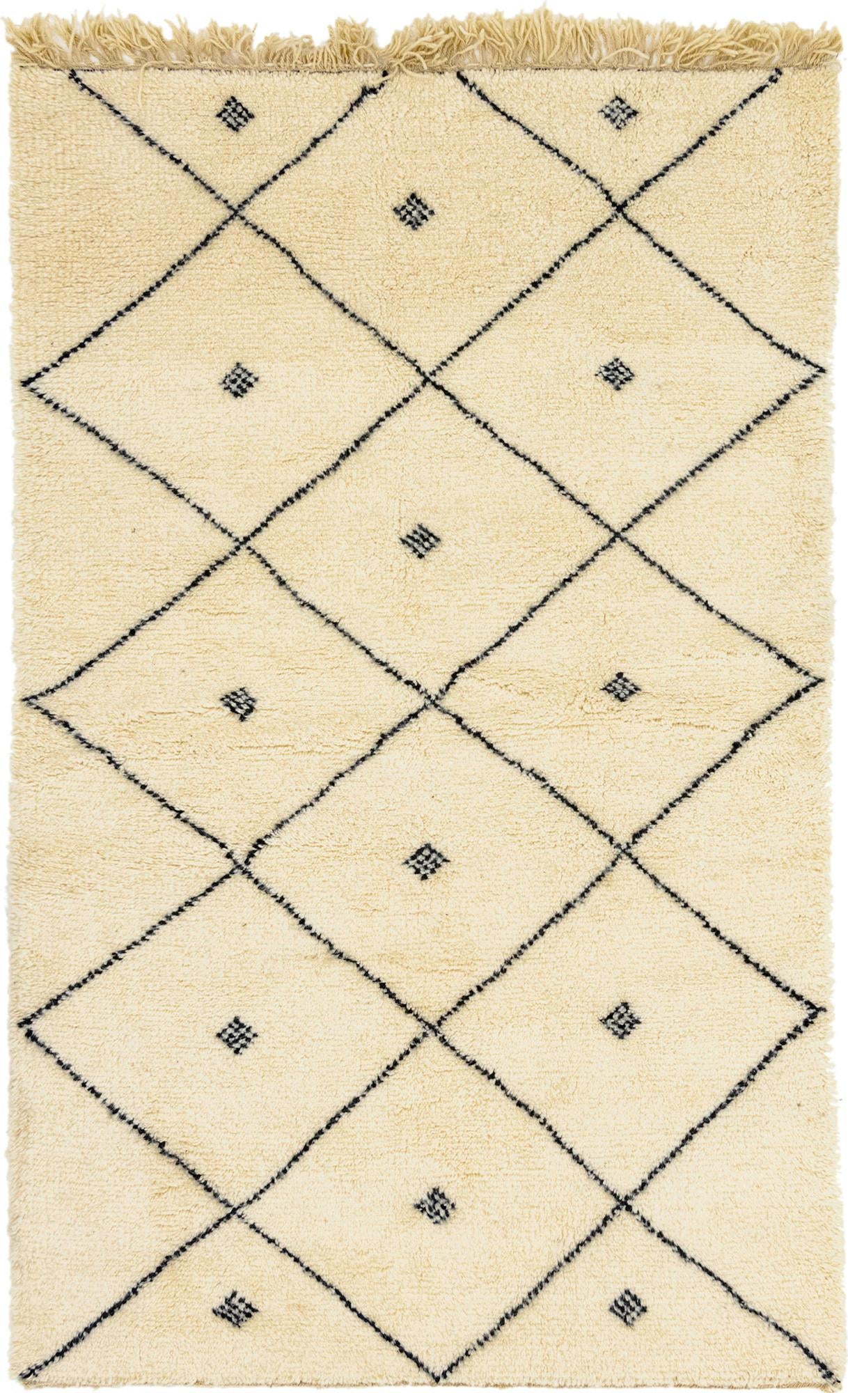 4' 10 x 8' 3 Hand Knotted Moroccan Wool Rug