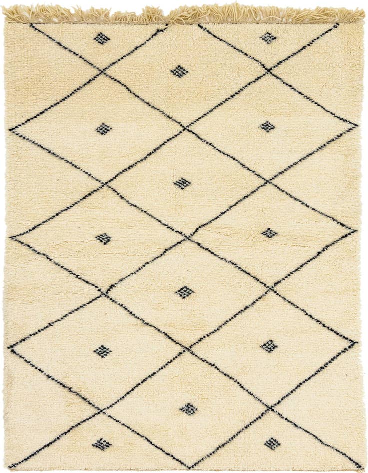 Detail image of 4' 10 x 8' 3 Hand Knotted Moroccan Wool Rug