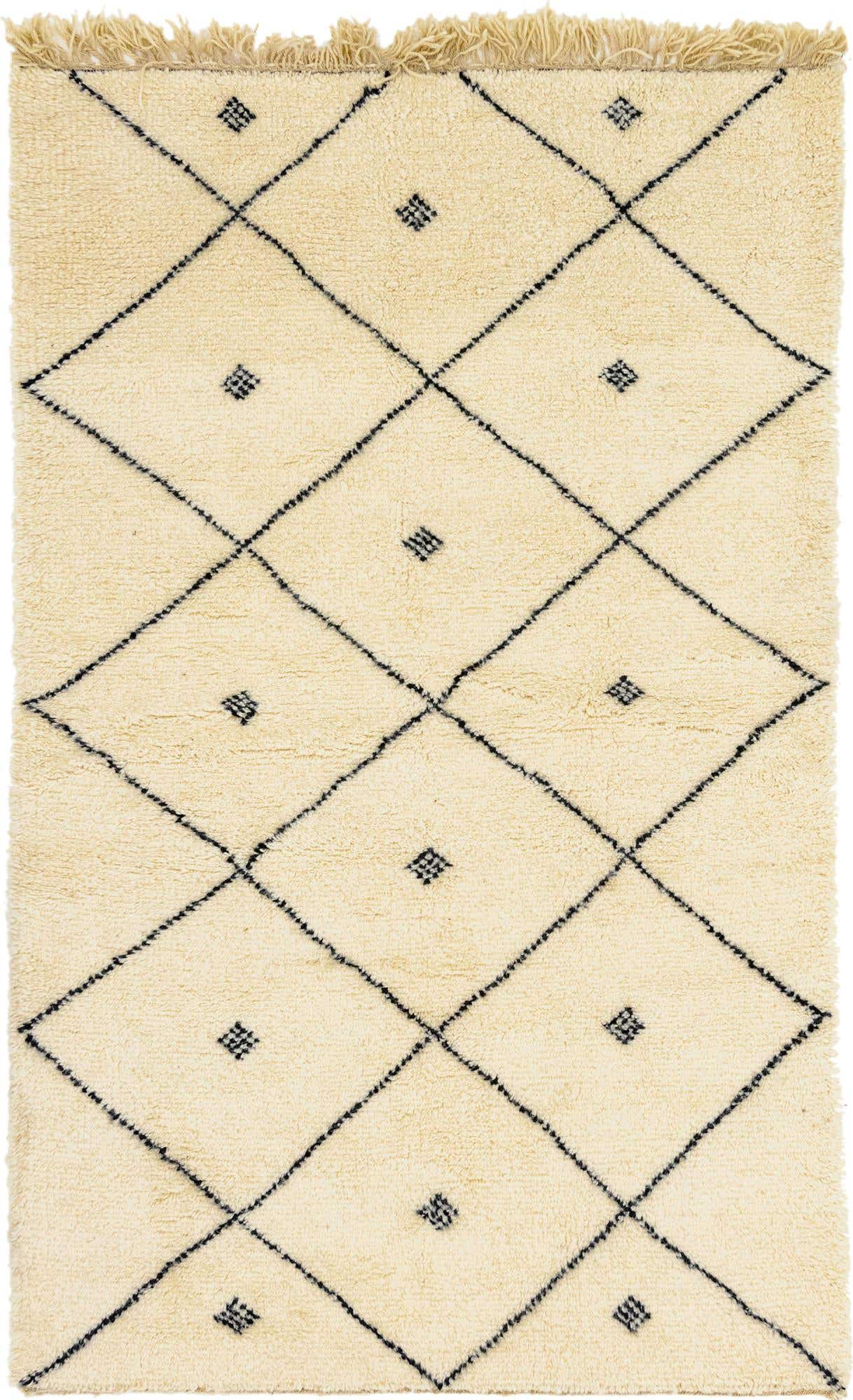 4' 10 x 8' 3 Hand Knotted Moroccan Wool Rug