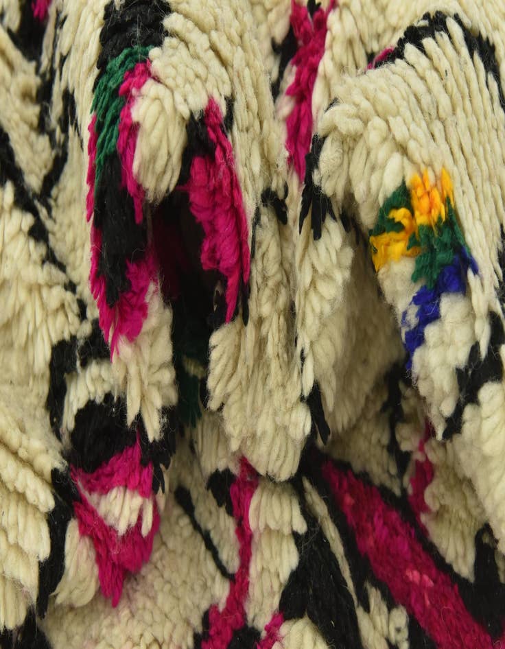 Detail image of 4' 7 x 9'  Hand Knotted Moroccan Wool Rug