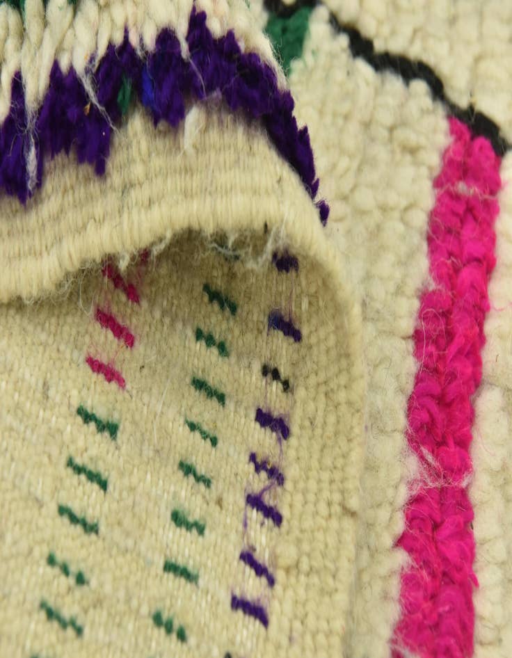 Detail image of 4' 7 x 9'  Hand Knotted Moroccan Wool Rug